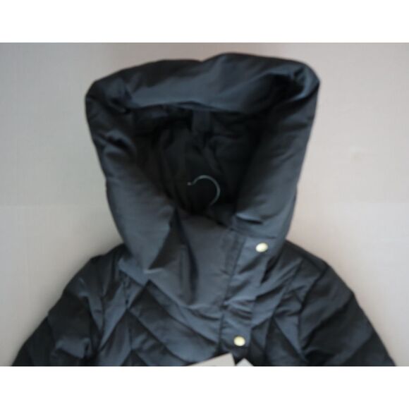 Cole Haan 351SD352 Women's Sz S Gray Hooded Chevron Down Puffer Coat - Picture 10 of 15